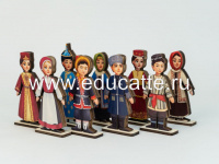 «Народы России» коллекция разборных кукол в национальных костюмах высотой 15 см.