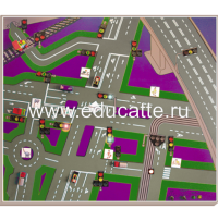 Электрофицированная панорамная магнитно-маркерная доска "Светофоры в дорожных ситуациях"