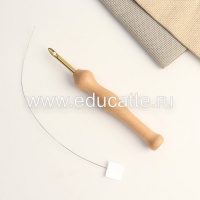 Игла для вышивания, для ковровой техники, d = 5 мм, с нитевдевателем, цвет золотой