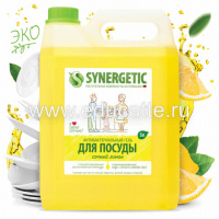 Гель для мытья посуды антибактериальный 5 л, SYNERGETIC "Лимон", 103500
