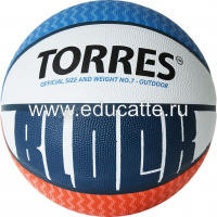 Мяч баскетбольный TORRES Block, резина, р.7