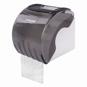 Диспенсер для туалетной бумаги в стандартных рулонах, тонированный серый, ЛАЙМА, 605044