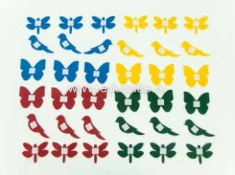 Аксессуары для  жилета с 32 липучками:  бабочки, птички, стрекозы (36 фигур).
